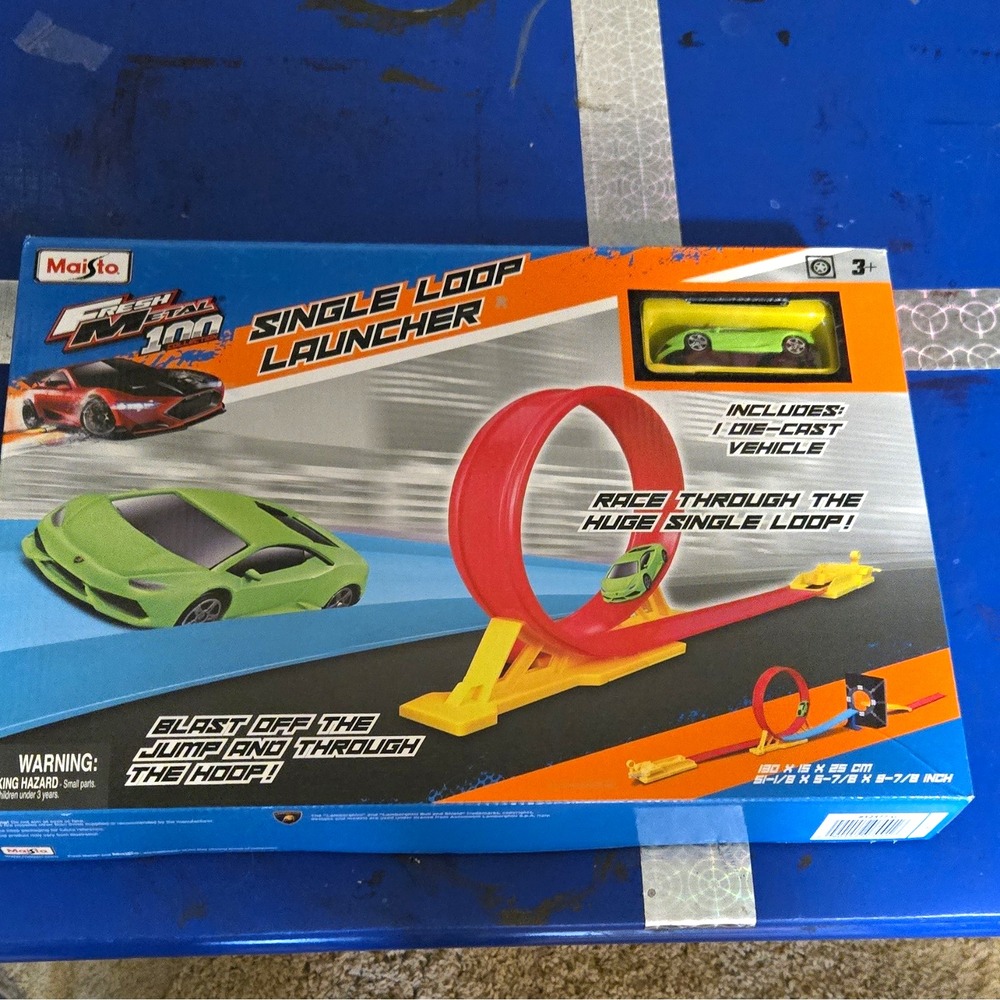 Maisto Fresh Metal Single Loop Launcher 1:64 Lamborghini 2014 Green Diecast 3+
